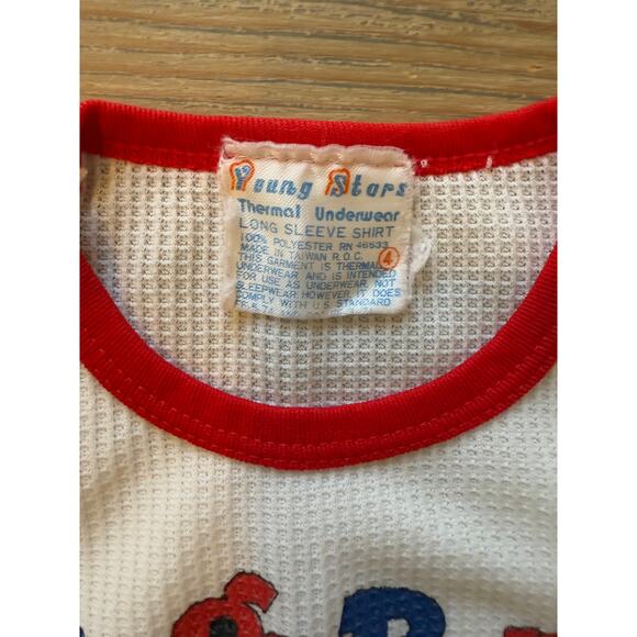 Vintage 80s Bugs Bunny Kids Waffle Thermal Graphic Top - Picture 3 of 4